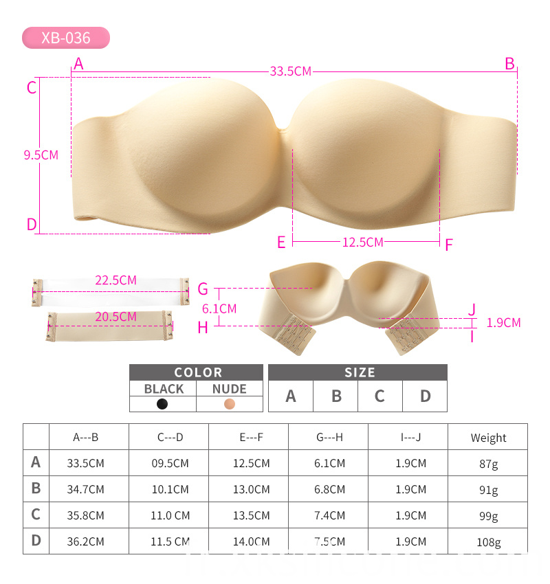 Soutien-gorge sans bretelles dos nu Backless Strapless Bra